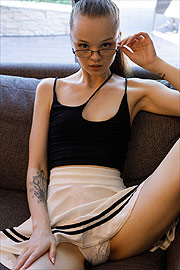 White Panty Peek With Jolie Saldus